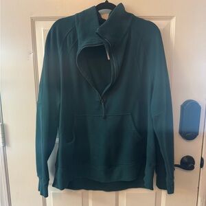 lululemon athletica Dark green scuba long Half-Zip Pullover
